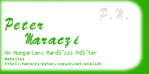 peter maraczi business card